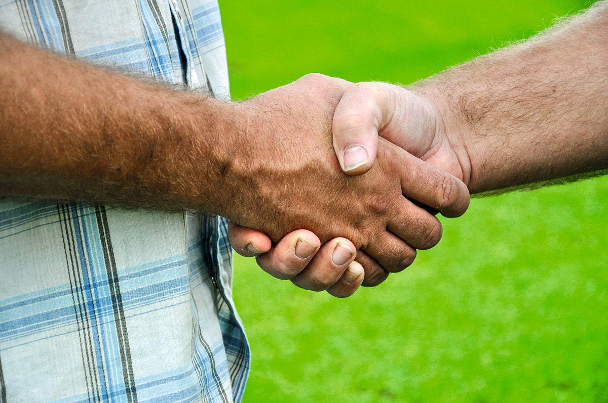 Zwei Männer schütteln sich die Hände