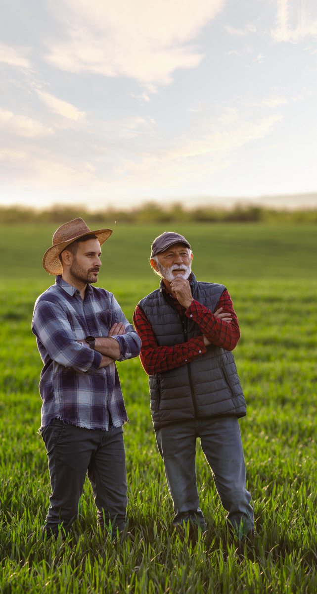 Zwei Männer im Feld