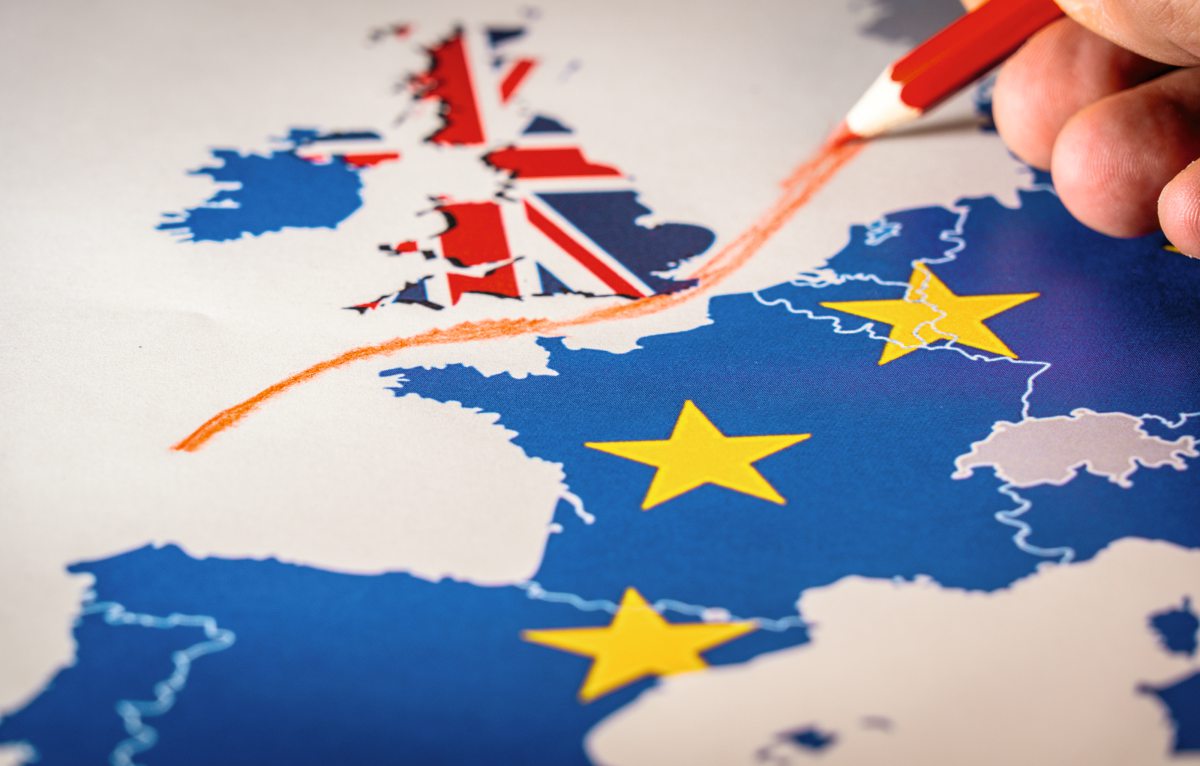 Landkarte mit Europa uns Großbritannien