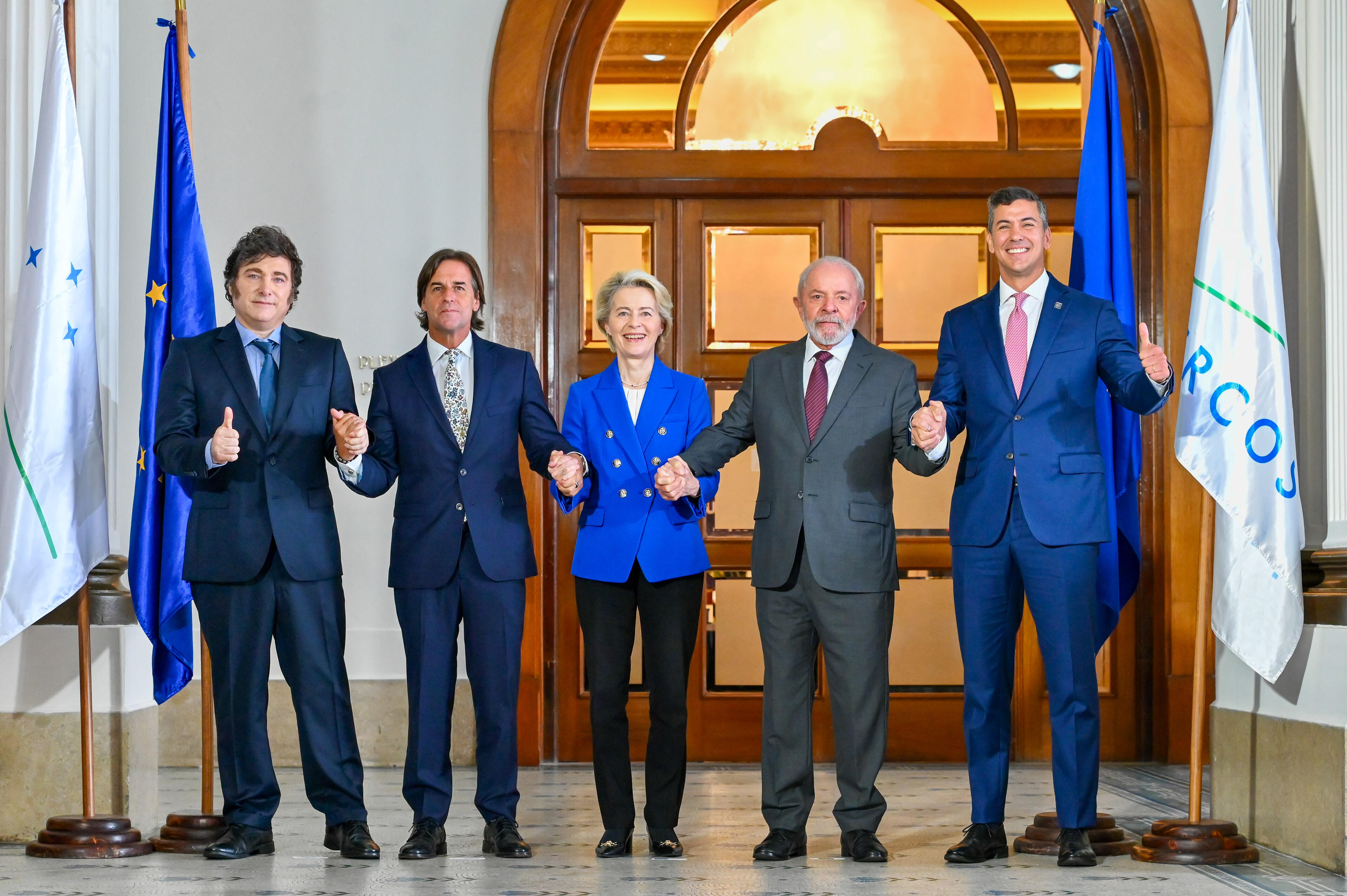 Luiz Inácio, Lula da Silva, Ursula von der Leyen, Javier Milei, Luis Lacalle Pou