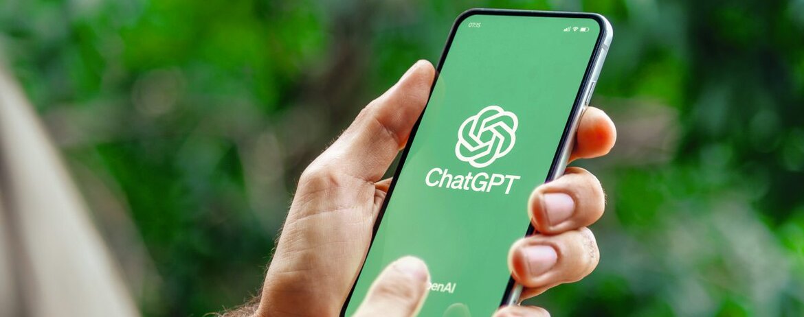 Handy auf dem ChatGPT aufgerufen ist