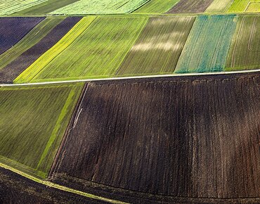Luftbild von landwirtschaftlichem Ackerland 