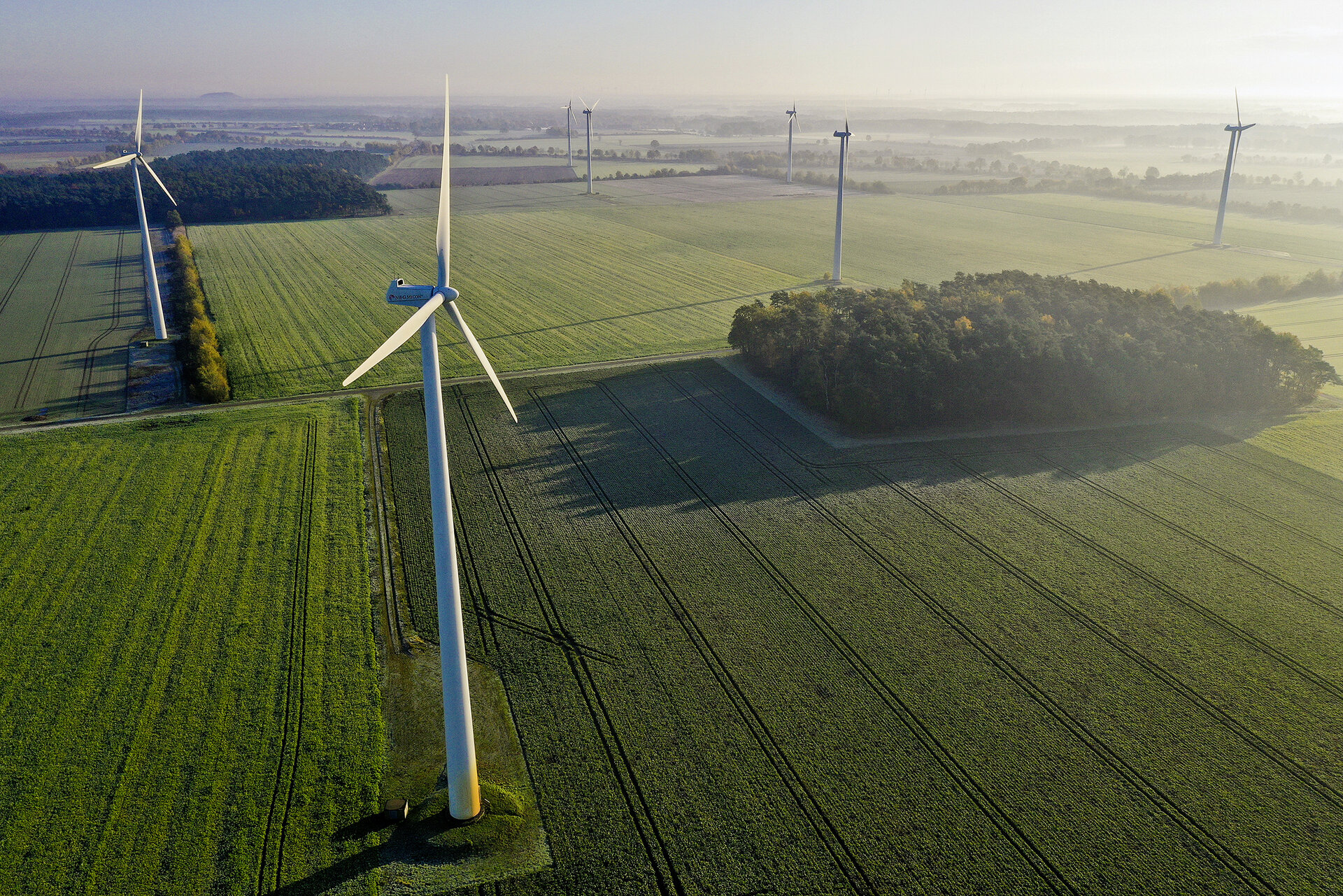 Luftaufnahme Windräder