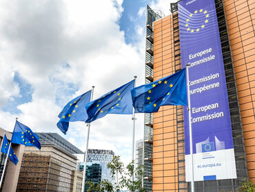 Flaggen vor der Zentrale des EU-Parlaments