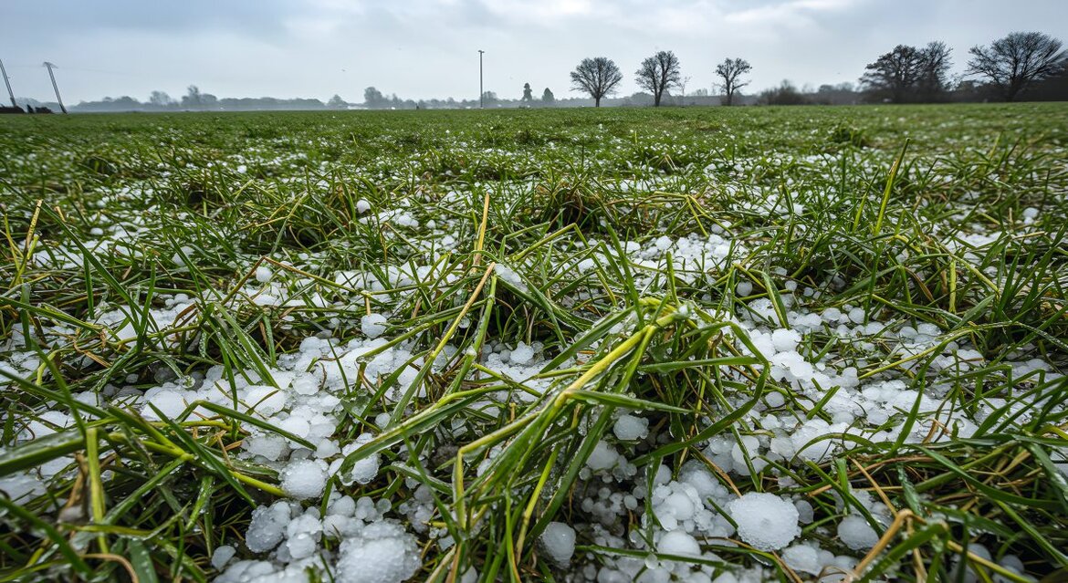 Acker mit einem Hagelschaden