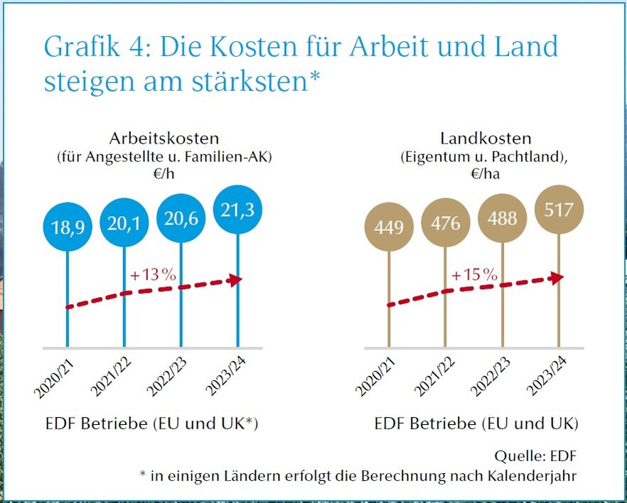 Grafik Flächen- und Arbeitskosten EDF-Betriebe