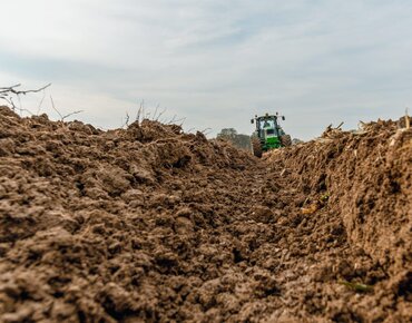 Pflügen eines Maisackers