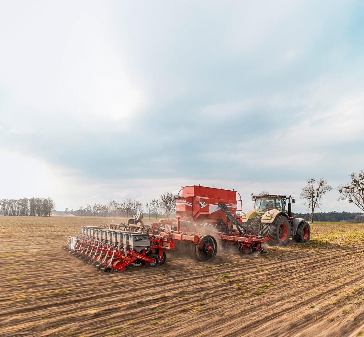Einzelkornsäaggregat an einer polnischen Strip-Till-Maschine